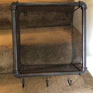 Metal wall hanging coat hook organizer for entrywa